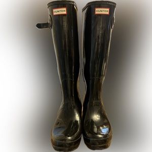 Like New Women’s Tall Hunter Boots - Glossy Black